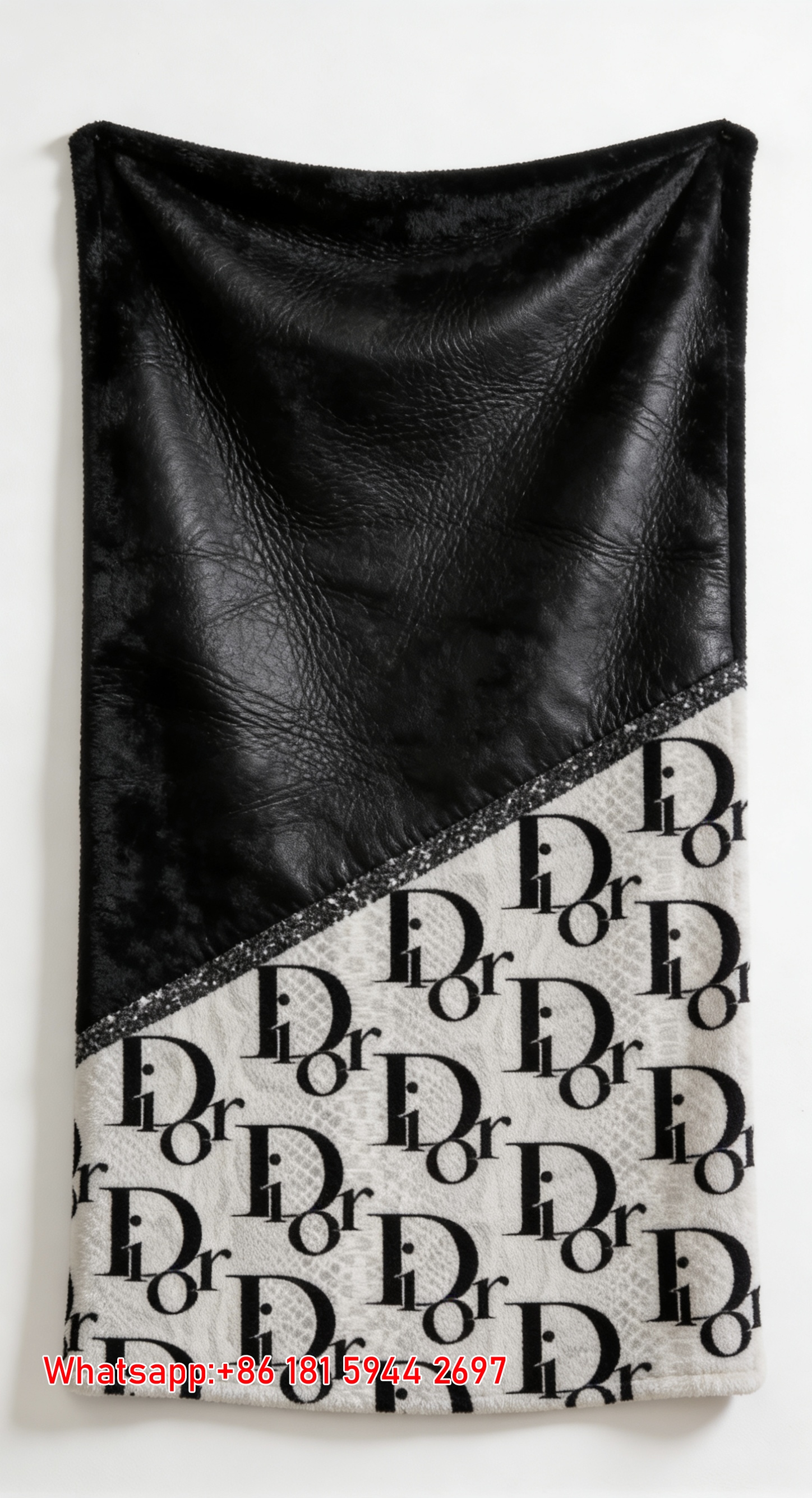 Dior Monogram Split Flannel Sofa Throw Blanket D045